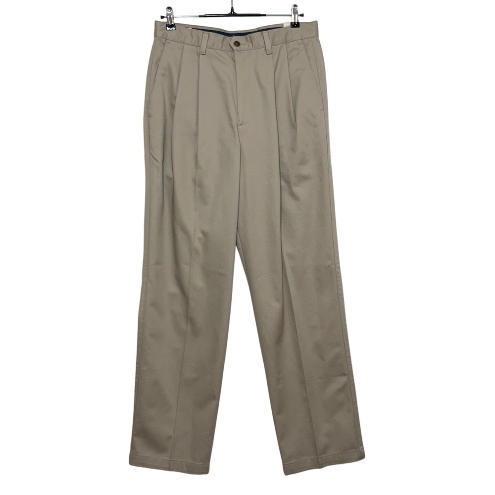 NEW Dockers Pants Mens 33x32 Tan Classic Fit Pleated No Wrinkle Twill Khakis